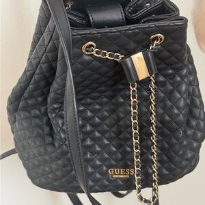 GUESS Black Quilted Women's Backpack